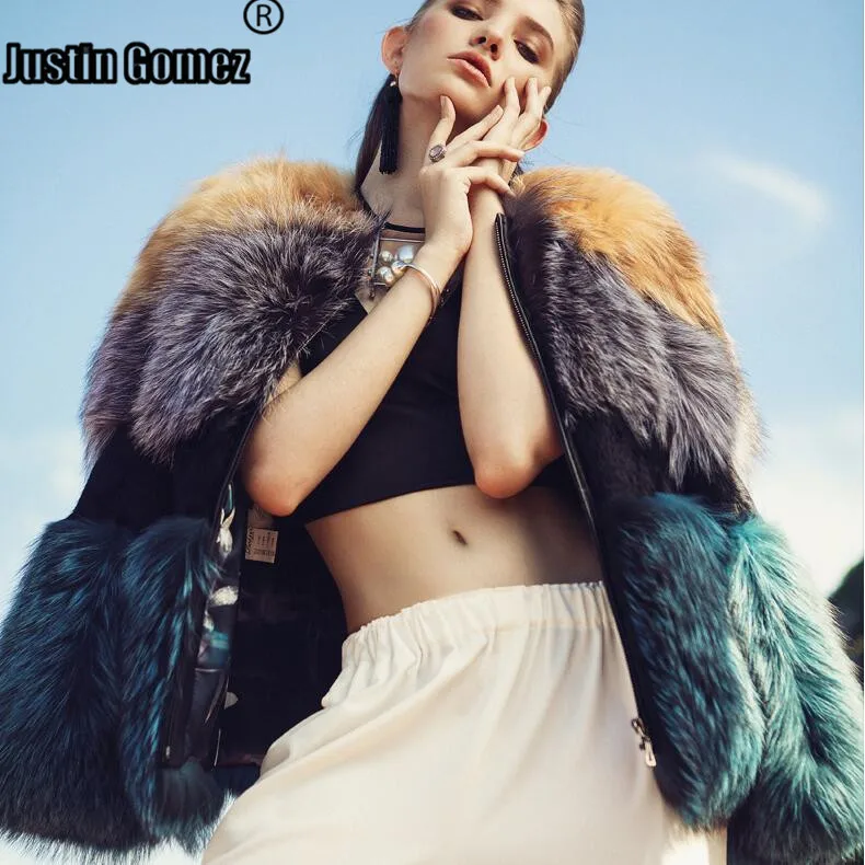 2020 Новые французские пары стильные пальто с натуральным лисьим мехом настоящие