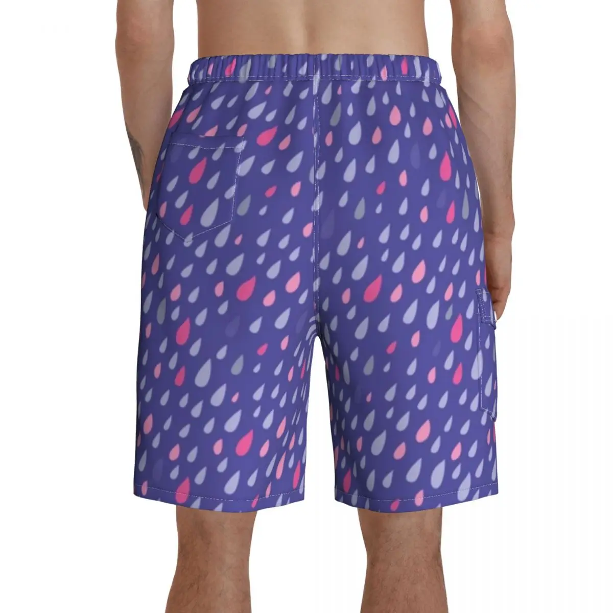 

Rain Board Shorts Men Bathing Swimming Trunks Polyester Funny Swim Trunks
