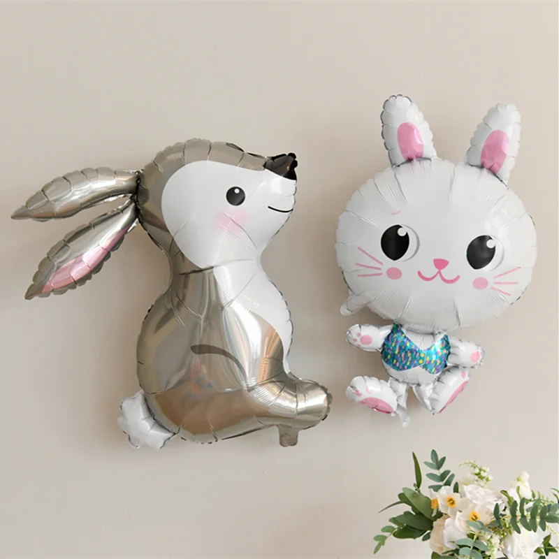 

1pcs Rabbit Aluminum Film Balloons Jungle Safari Animal Cartoon Helium Ballon Kids Toys Baby Shower Birthday Party Decorations