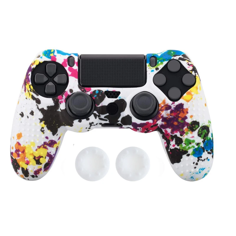 Противоскользящий силиконовый чехол для Sony Play Station Dualshock 4 PS4 Pro Slim Controller + 2 зажима