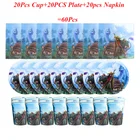 Лидер продаж, одноразовая посуда Raya and The Last Dragon 60 шт.лот для семейвечерние ринки, чашка для детского дня рождения, тарелка, салфетка