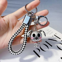 light luxury keychain for car keys creative metal puppy car keychain cute dog couple key chain ring cartoon schoolbagpendantgift
