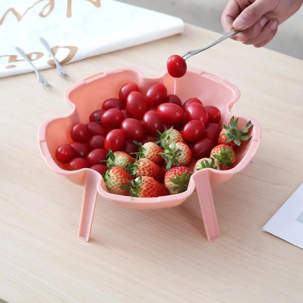 

1Pc Flower Shape Stackable Vegetable Dish Hot Pot Dish Kitchen Fruit Meat Plate Baby feeding plate