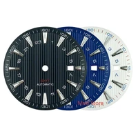 blackbluewhite 33 2mm gmt watch dial parts at finish150m sailboat splint texture fit mingzhu dg3804 blue lume wristwatch plate
