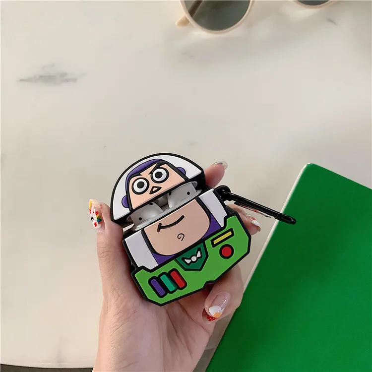 3D милая игрушка история Базз Вуди Лайтер головной убор чехол для Apple Airpods 1 2 Силиконовый Мультфильм защитный чехол для Earpods чехол