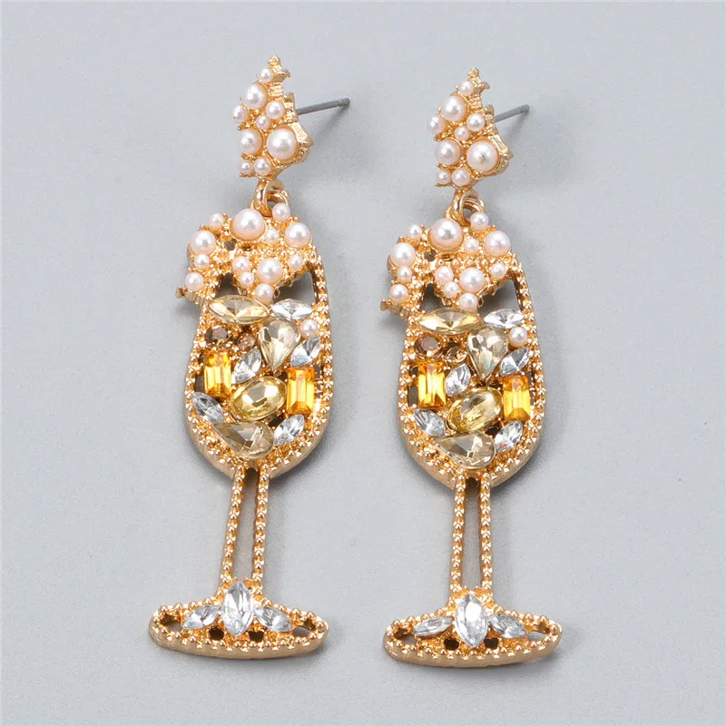 

JUJIA Cute Imitation Pearl Bottle Shaped Earrings For Women Girls Charm Pendant Earrings Fashion Jewelry Wedding Gifts