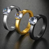 new fashion black gold silver color crystal love wedding ring for women accessories men jewelry couple engagement luxury gift