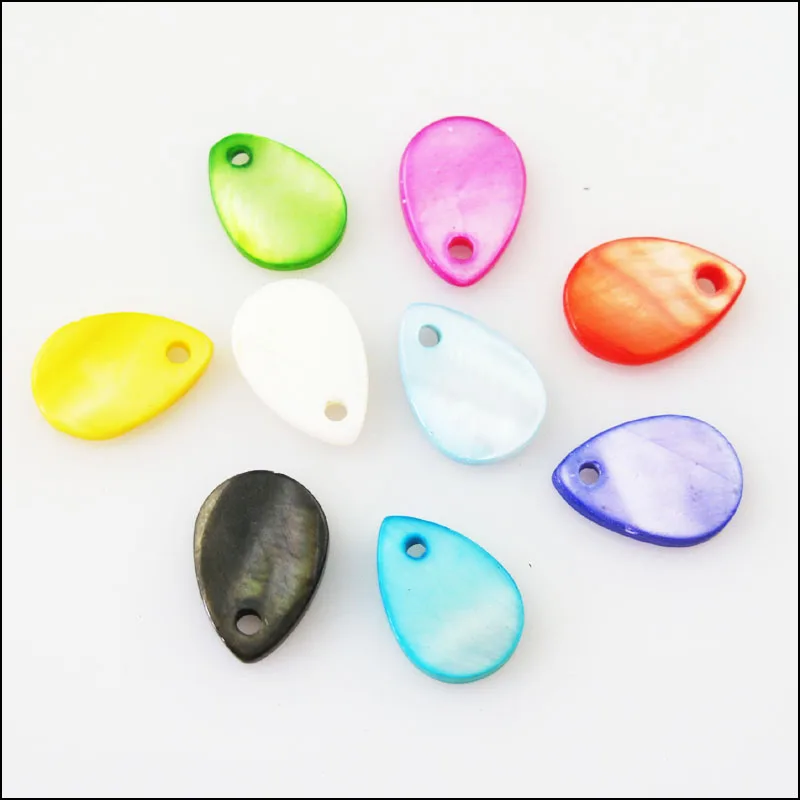 50 шт. гладкие подвески в форме капли 9 х13 мм|shell charm pendants|shell charmnatural shell pendant |