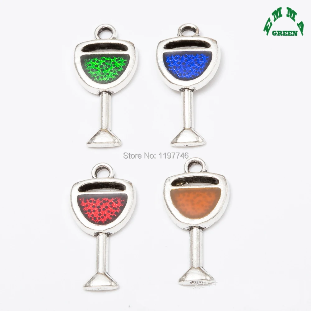 

Charm Charms Wine Cup Enamel Oil Drop Jewelry Charm 10pcs 19.5 mm Charm Pendants for Jewelry making Findings