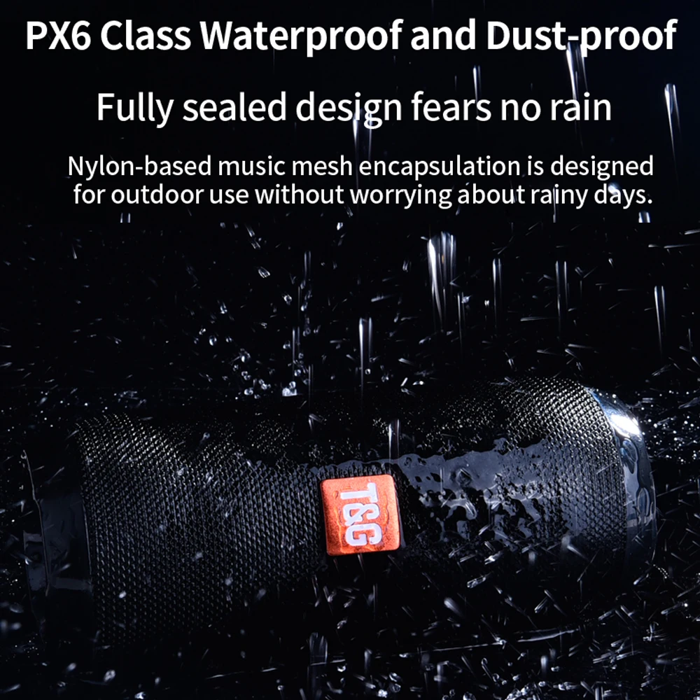 Bluetooth Колонка t & g TG117 портативная водонепроницаемая с поддержкой TF