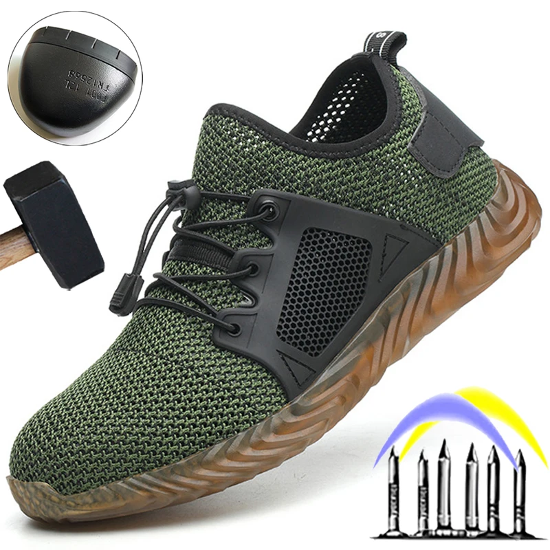 

Male Ryder Shoes Steel Toe Cap Safety Shoes Men Lightweight Work Shoes Sneakers Indestructible Footwear Protective Shoes 49 50