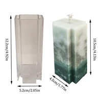 1pc cube shape candle mold diy gypsum plaster crafts mould square silicone soap candle plastic molds 5 2x12cm