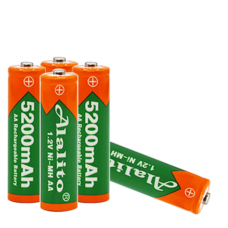 5200mAh 1.2V Ni-Mh AA Перезаряжаемая батарея белого цвета 2А энергия для MP3-плеера, мобильного телефона, RC-устройства, светодиодного фонаря, игрушек. Бесплатная доставка.