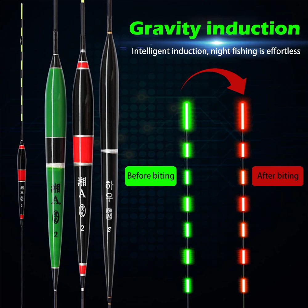 Smart Electric Fishing Led Light Float Fish Bite Automatically Gravity Hook Sensor Change Glowing Buoy |