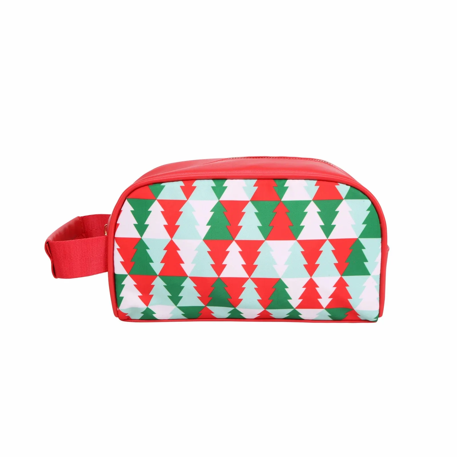 

X'Mas Print Multi Purpose/Travel Pouch PU Leather Travel Accessories Red Pouch