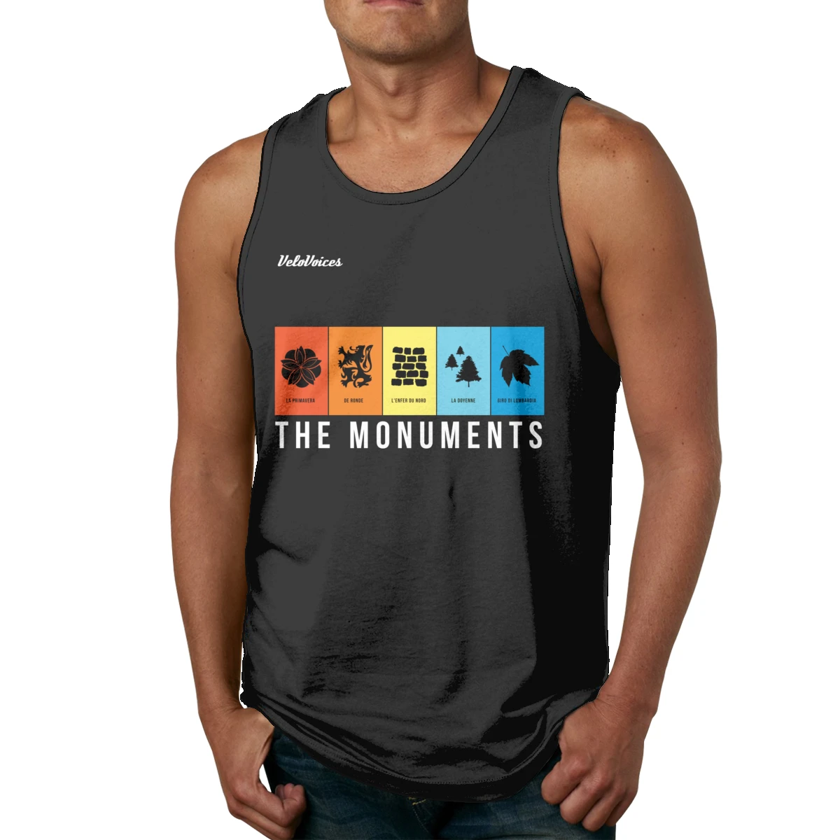 

Great VeloVoices Monuments Bicycle Bike MTB Cotton Sleeveless Tank Top Fashionable Classic Round Neck Tank Top