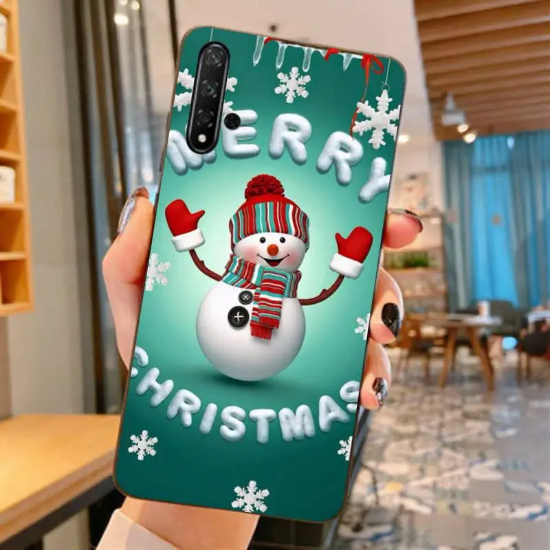 Чехол FHNBLJ для huawei nova 2 i plus 3 E 4 5 pro 6 SE 5g с рождественской улыбкой и снеговиком зимний