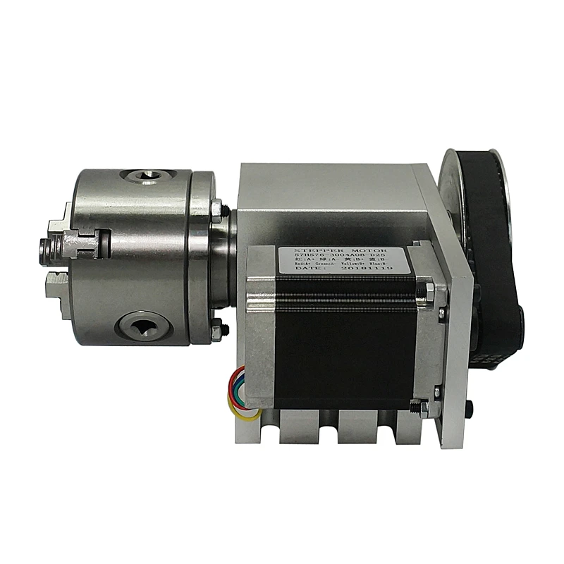 Полый вал 3 челюсти патрон ось вращения 80 мм фрезерный станок с ЧПУ 4th для