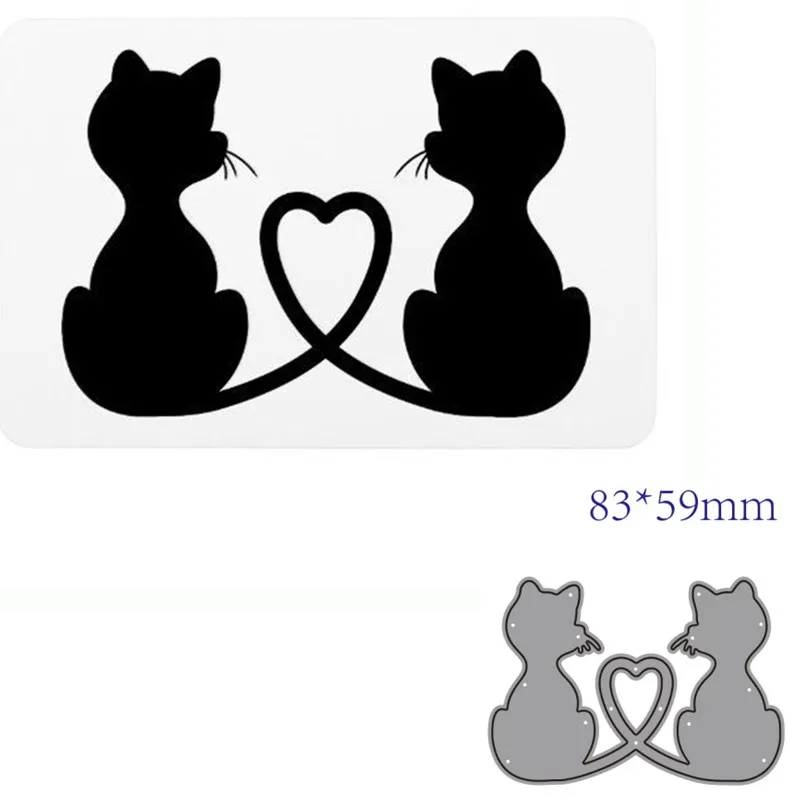 

metal cutting dies cut die mold Animal cat decoration Scrapbook paper craft knife mould blade punch stencils dies