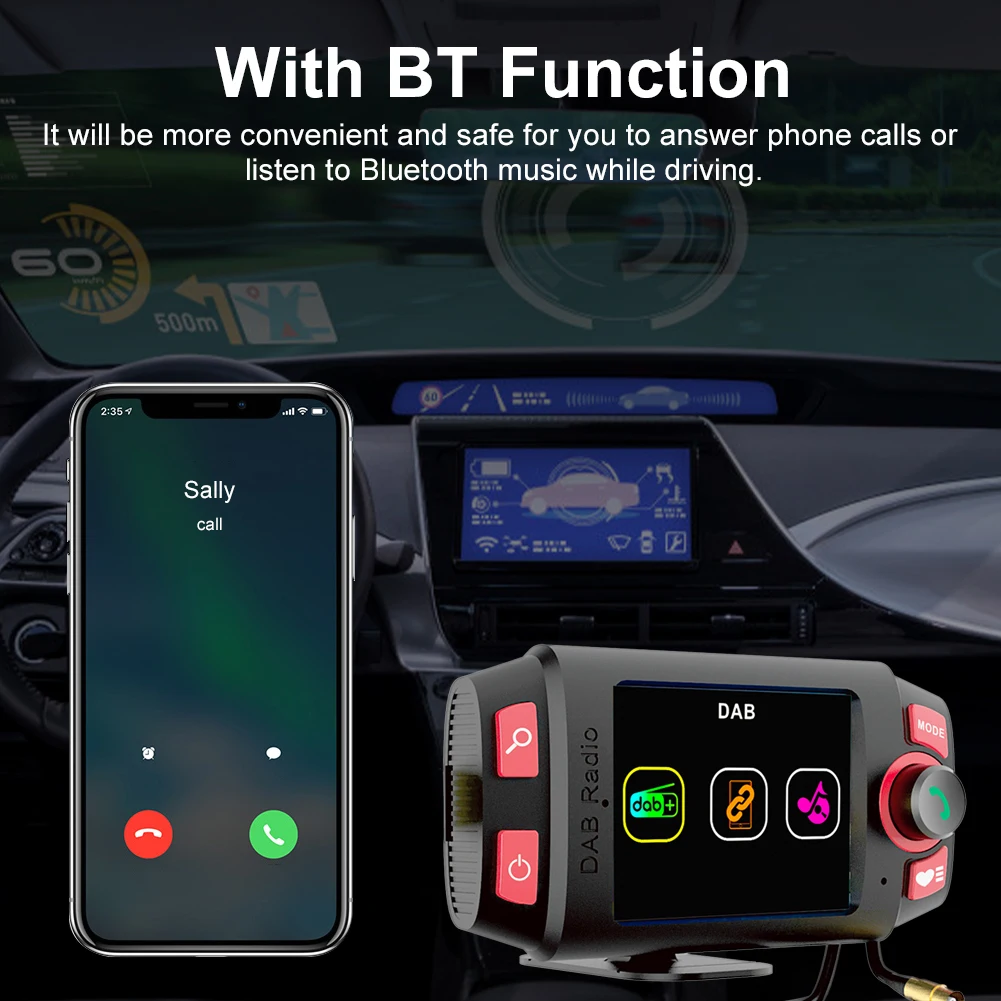 Автомобильный беспроводной радиоадаптер DAB +/DAB автомобильный FM передатчик с