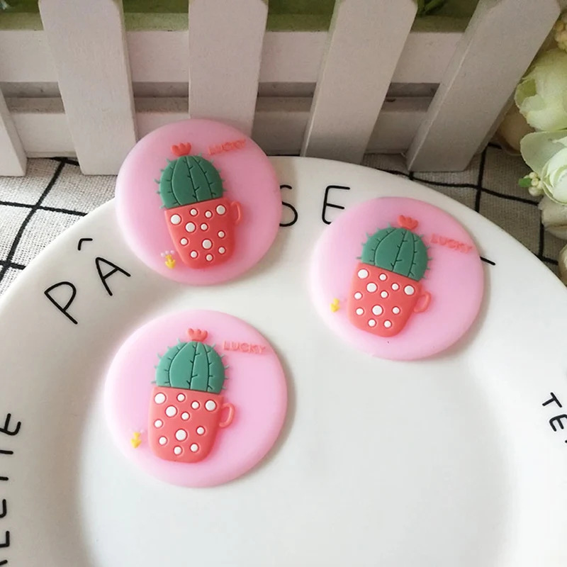 10 шт. милый кактус силиконовые кабошон с плоской задней частью ремесла для