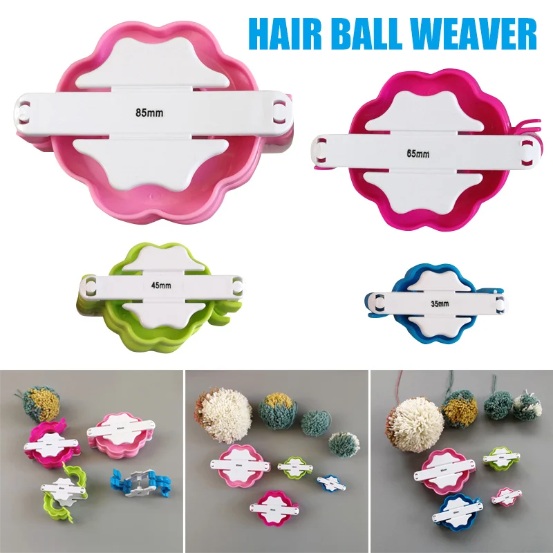 4 шт. в форме цветка Pom Poms Maker шапка пушистый шар Вивер портативный инструмент для