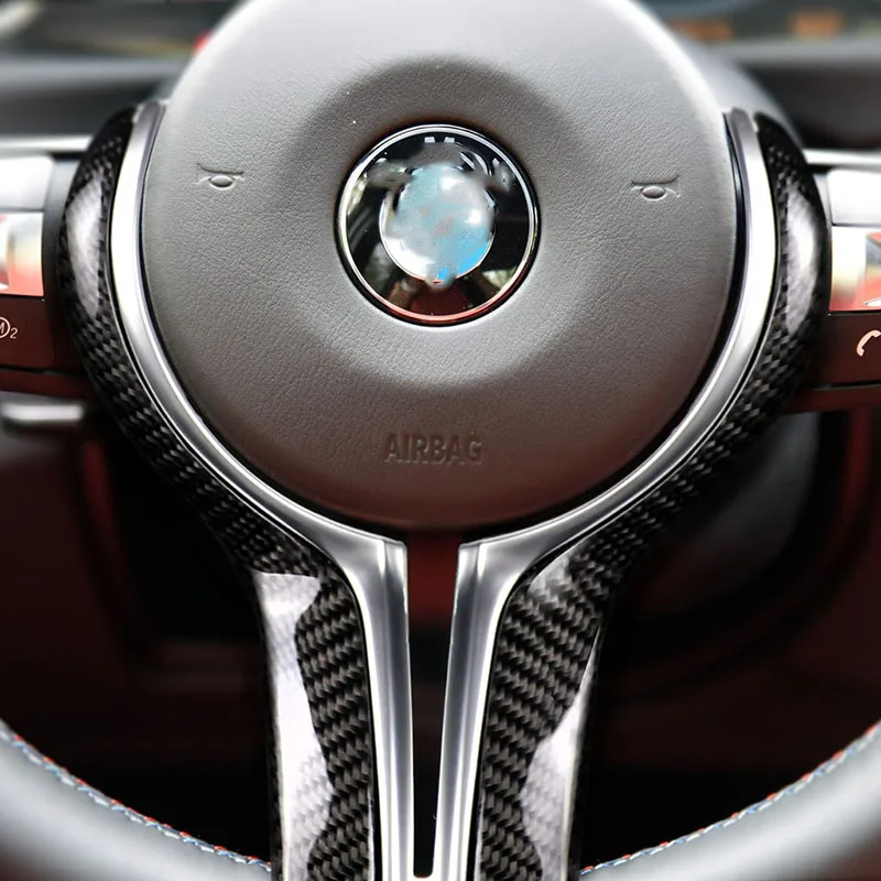 Pаспродажа Для BMW M Series M2/F80 M3/F82 M4/F10 M5 2014-/F06 F12 F13 M6/F15 X5M/F16 X6M внутренняя отделка рулевого колеса из углеродного волокна