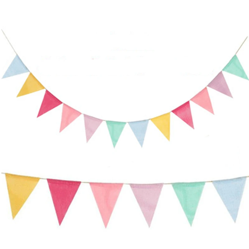 4M Colorful Jute Linen Flags Pennant Birthday Bunting Banners Wall Hanging Wedding Banner Party Garland for Home Decor | Дом и сад