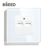 bseed double usb wall decorative socket dual black golden white panel 8686mm home improvement