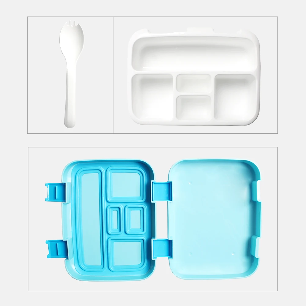 Портативные Детские Ланч боксы емкостью 800 мл с 5 отделениями коробка микроwavable