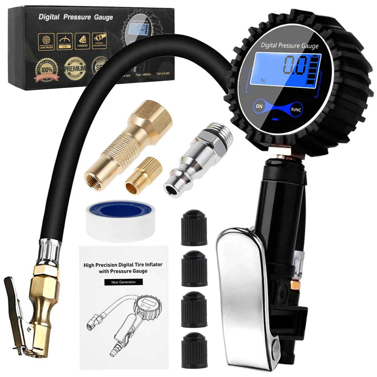 

Digital Tire Pressure Gauge 200PSI Tire Pressure Tester Air Pump Pressure Gauge with LCD Display for Car Truck Bus Motorcycle