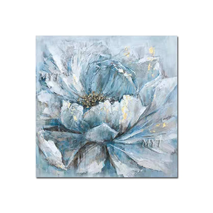 

Интерьеры декоративные элементы абстрактный цветок синий дизайн цветок картина маслом Искусство без рамы Современный домашний декор кусо...