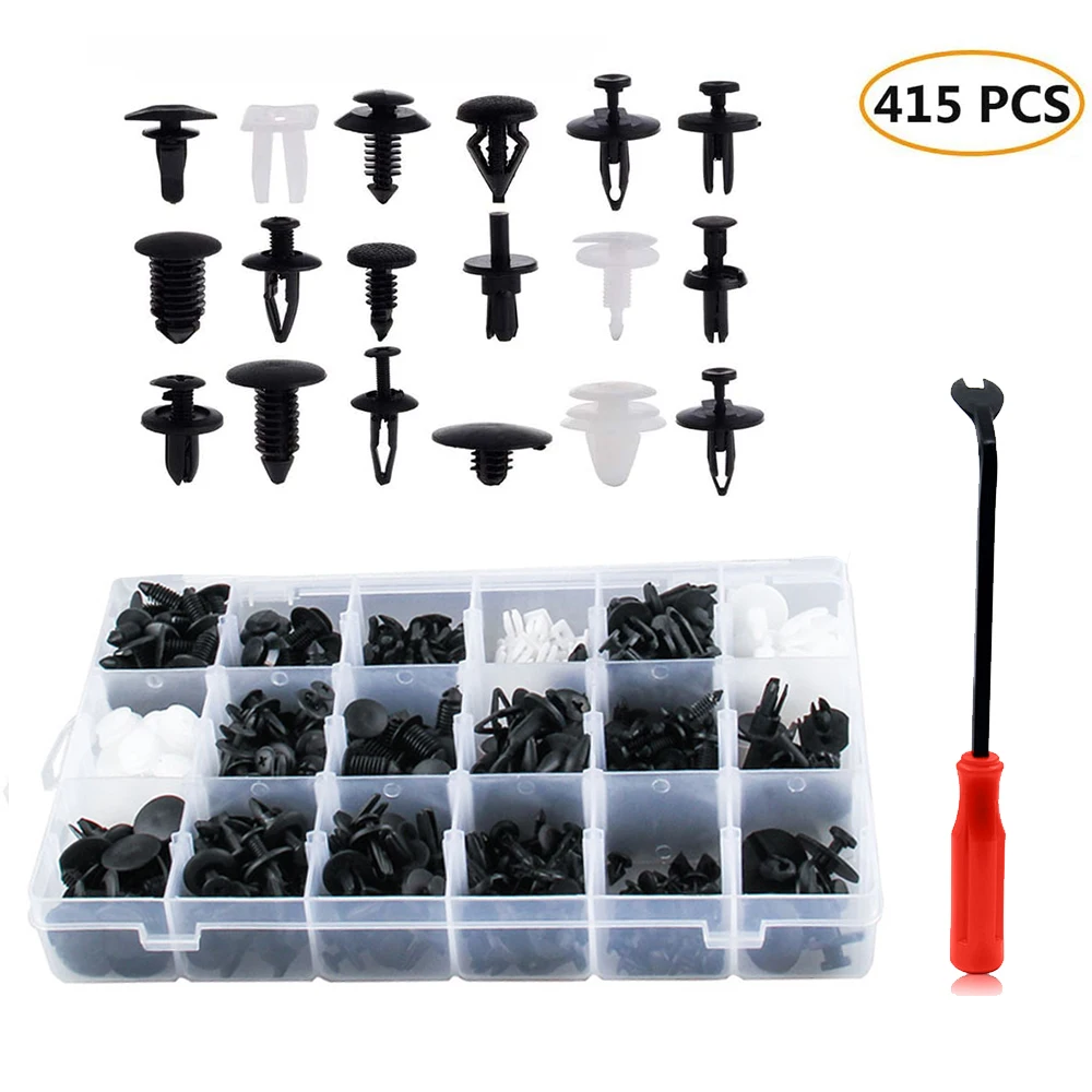 

18 Kinds Mixed 415PCS Auto Fastener Clip Car Universal Bumper Body Push Retainer Pin Rivet Trim Panel Retainer Fastener Kit