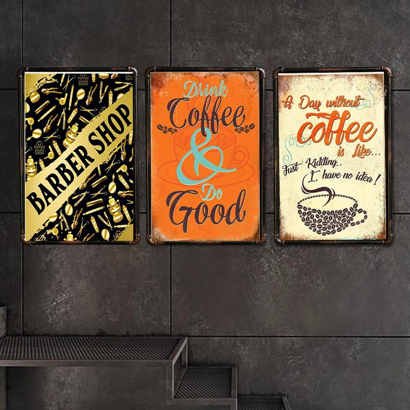 

Coffee Metal Sign Bar Wall Decoration Tin Sign Vintage Metal Poster Home Decor Painting Plaques Q001(346) 30x20cm