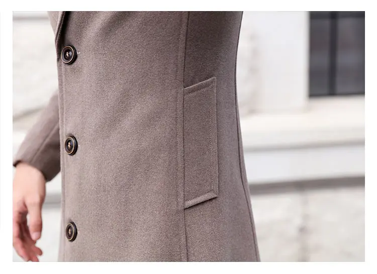 

Trench Homme 2020 Winter Business Casual Trench Coat Men Korean Version of the Slim Men's Long Coat Soft Black Coat Men