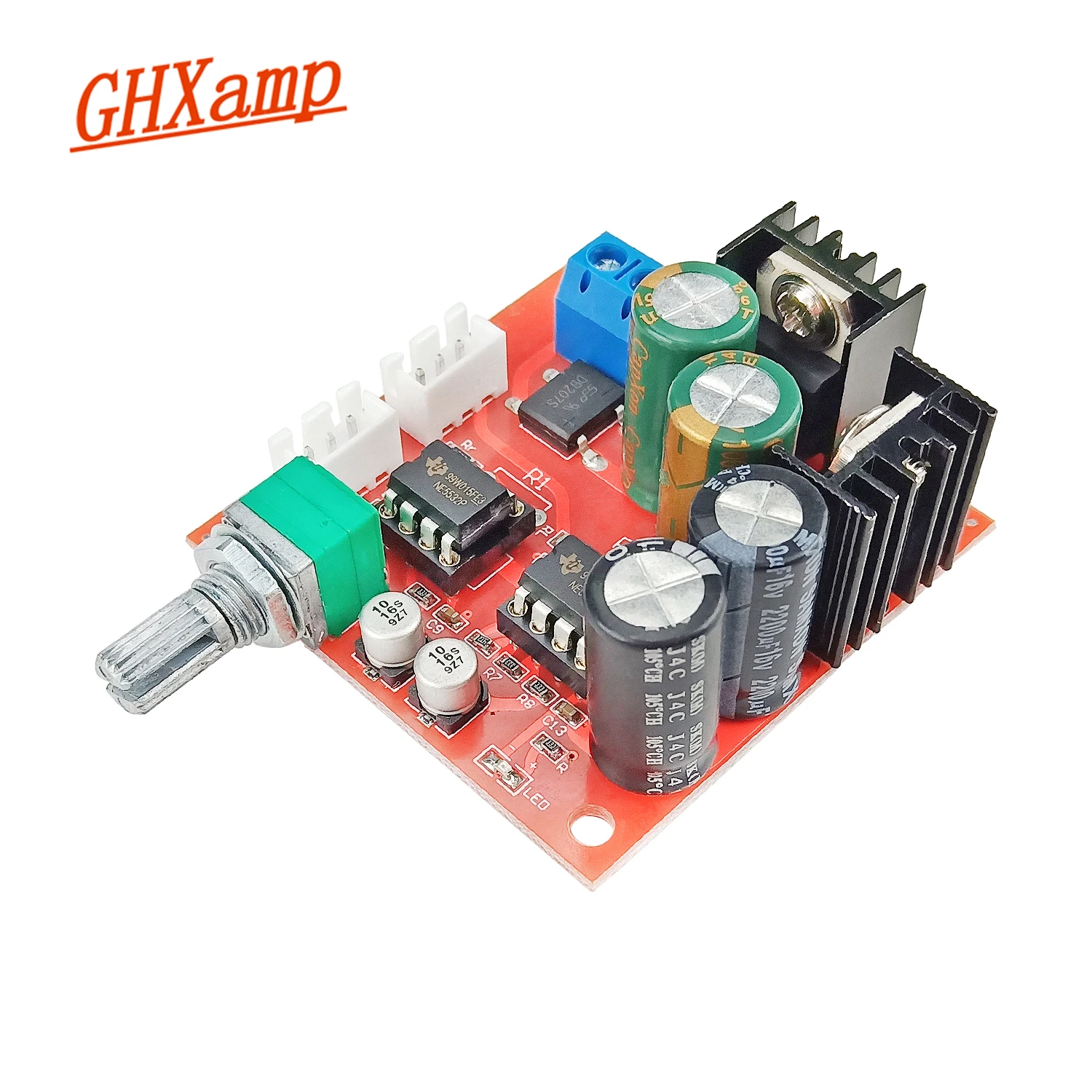 

GHXAMP NE5532 Dual Op-Amp Preamp Stereo Audio Preamplifier Module Adjustable Magnification Dual AC 10-16V 1pc