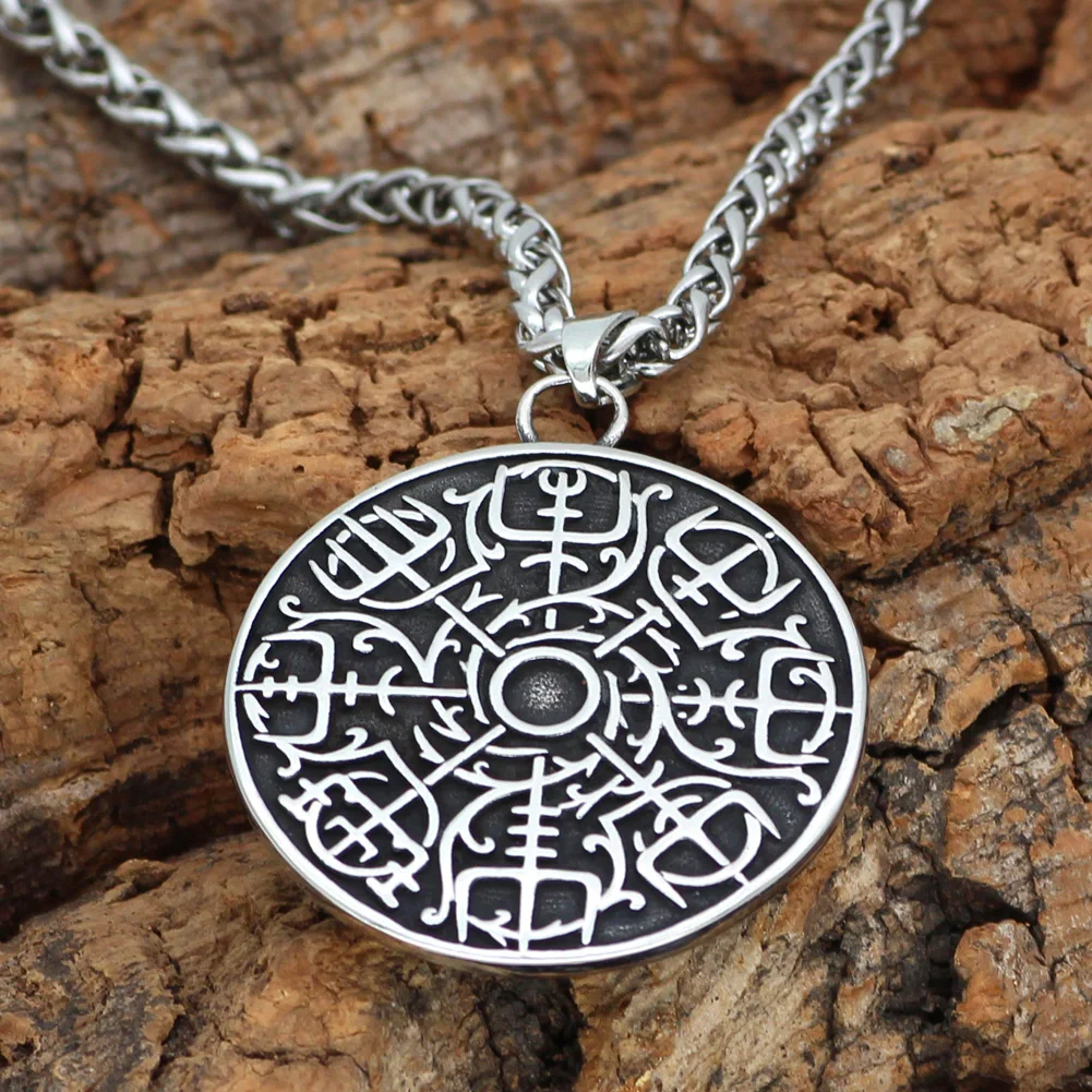 Мужской скандинавский Викинг vegvisir амулет odin кулон ожерелье из нержавеющей стали