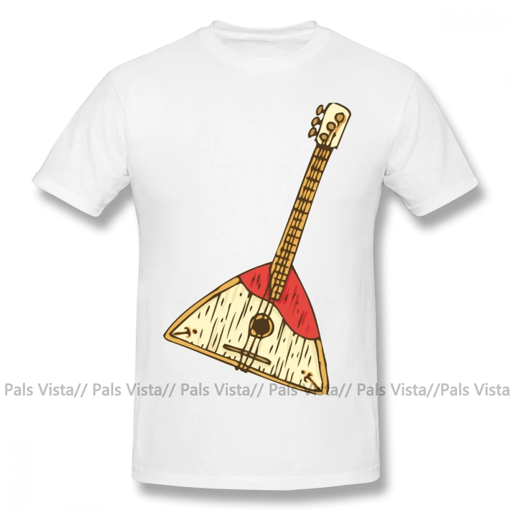 Balalaika, футболка, Balalaika, футболка с коротким рукавом, Мужская футболка, с принтом, хлопковая, Пляжная, негабаритная, забавная футболка - Цвет: Белый