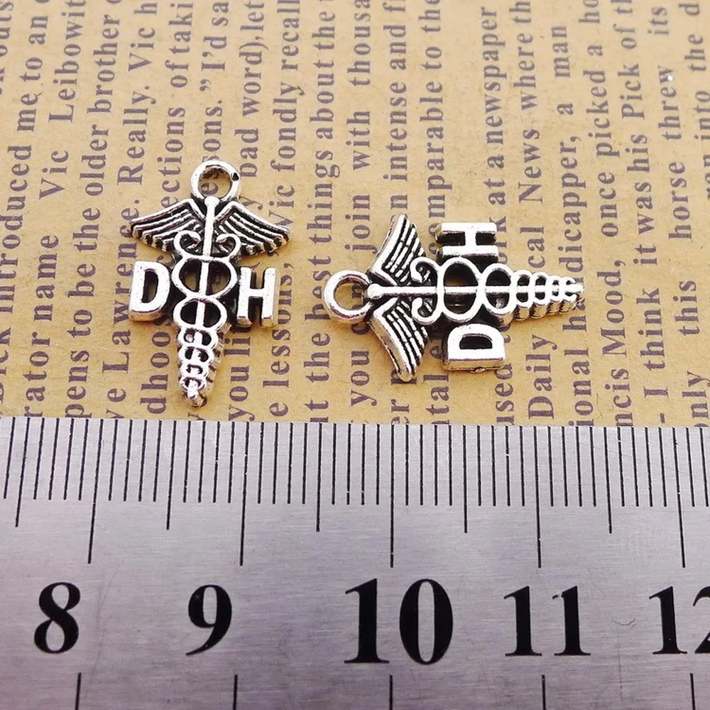 

200pcs Scepter Charms 18mm x 12mm DIY Jewelry Making Pendant Antique Silver Color