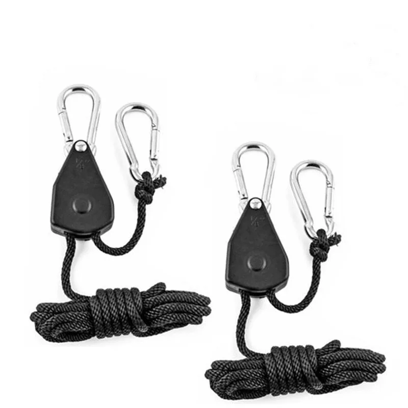 

1/8 Inch Heavy Duty Adjustable Grow Light Ratchet Rope Hanger Yoyo For Grow Light Fixtures Gardening