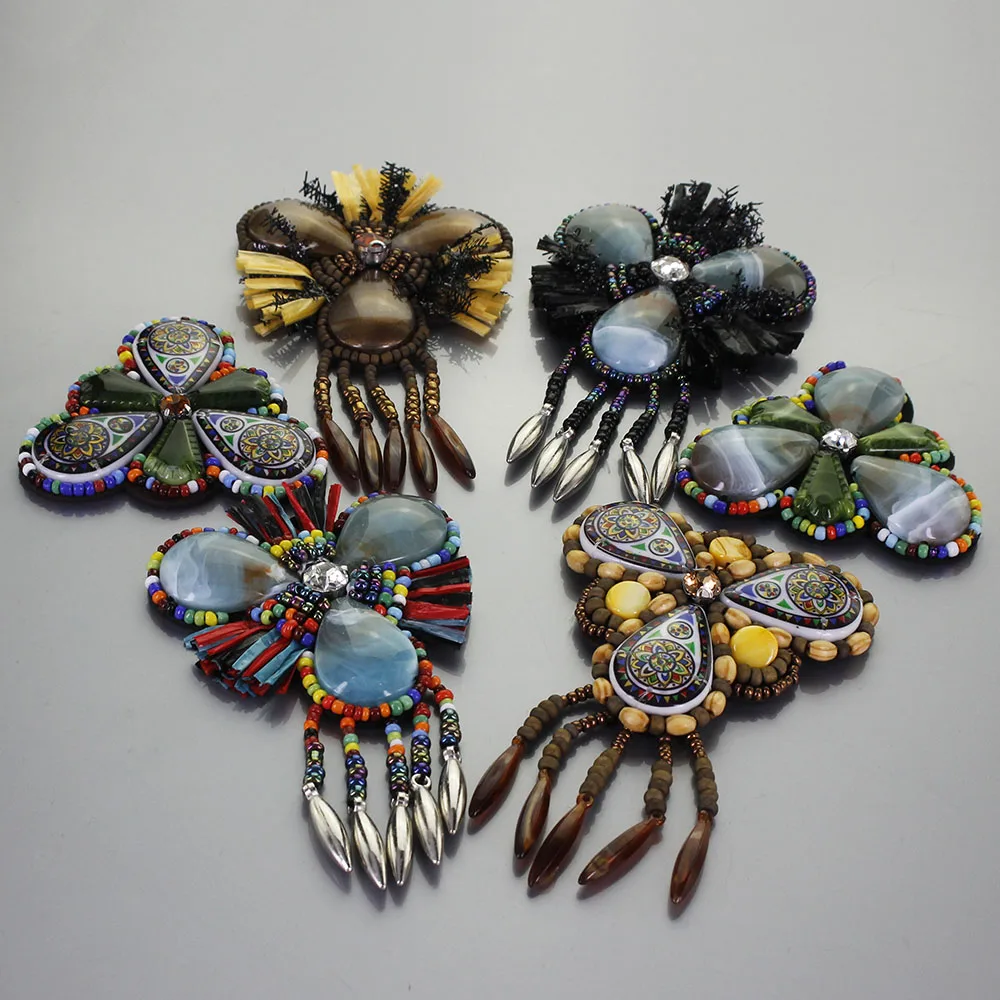 Нашивки для одежды этнические ручной работы 3D с пайетками самостоятельного