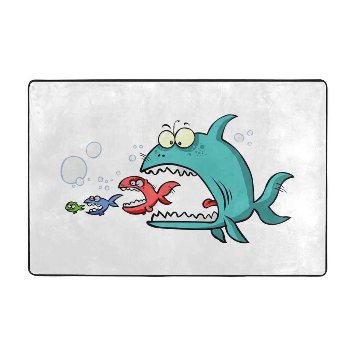 

Funny Fish Cartoon Design Doormat Carpet Mat Rug Polyester Non-Slip Floor Decor Bath Bathroom Kitchen Living Room 60*90
