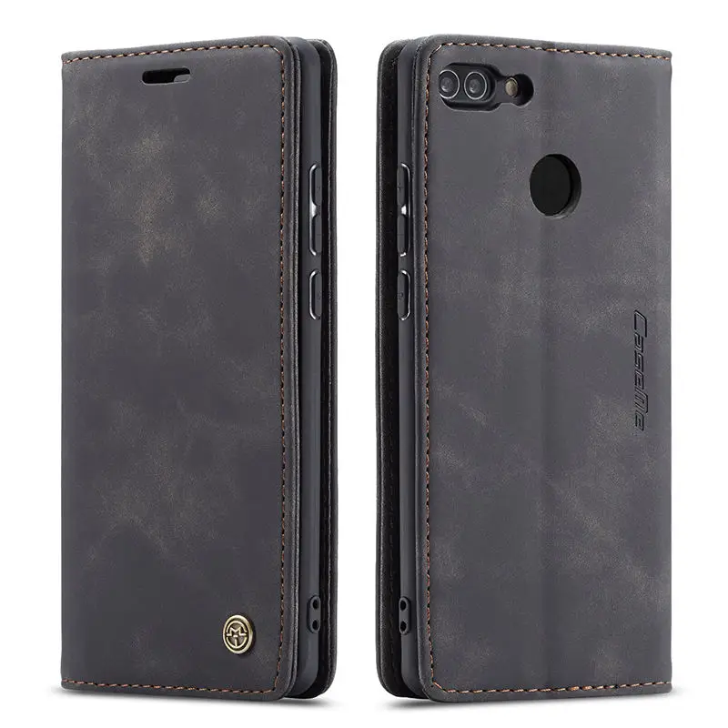 Flip Book Case For Huawei P smart Luxury Matte Leather Wallet Phone Cover For Huawei Honor 9 Lite Case Huawei P smart Cover Capa