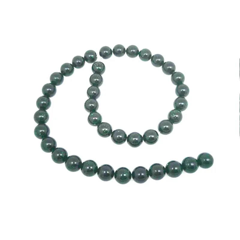 

6-12mmFactory Popular In Jewelry Production Natural Stone Round Green Sand Bead Production Bracelet Necklace Earrings DIY Unique
