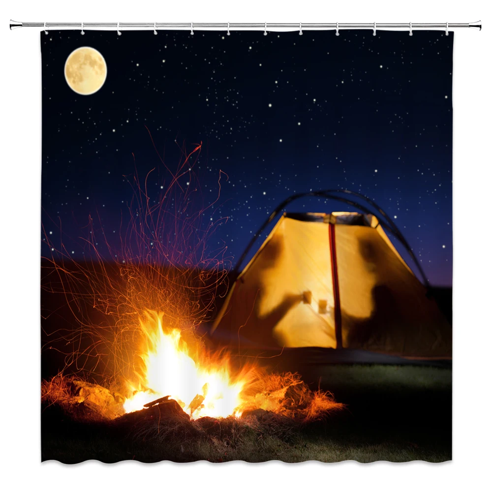 Красная палатка занавеска для душа кемпинга и ванной путешествий из полиэстера