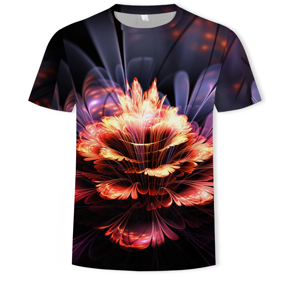 

Tulip Rose Flower T-shirts Streetwear New Summer T Shirt For Men 3d Print Fashion Harajuku T-shirt Funny Hip-hop Casual Tops