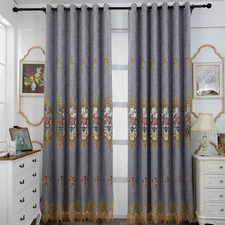 Европейская шенилловая вышивка полуштора для гостиной столовой