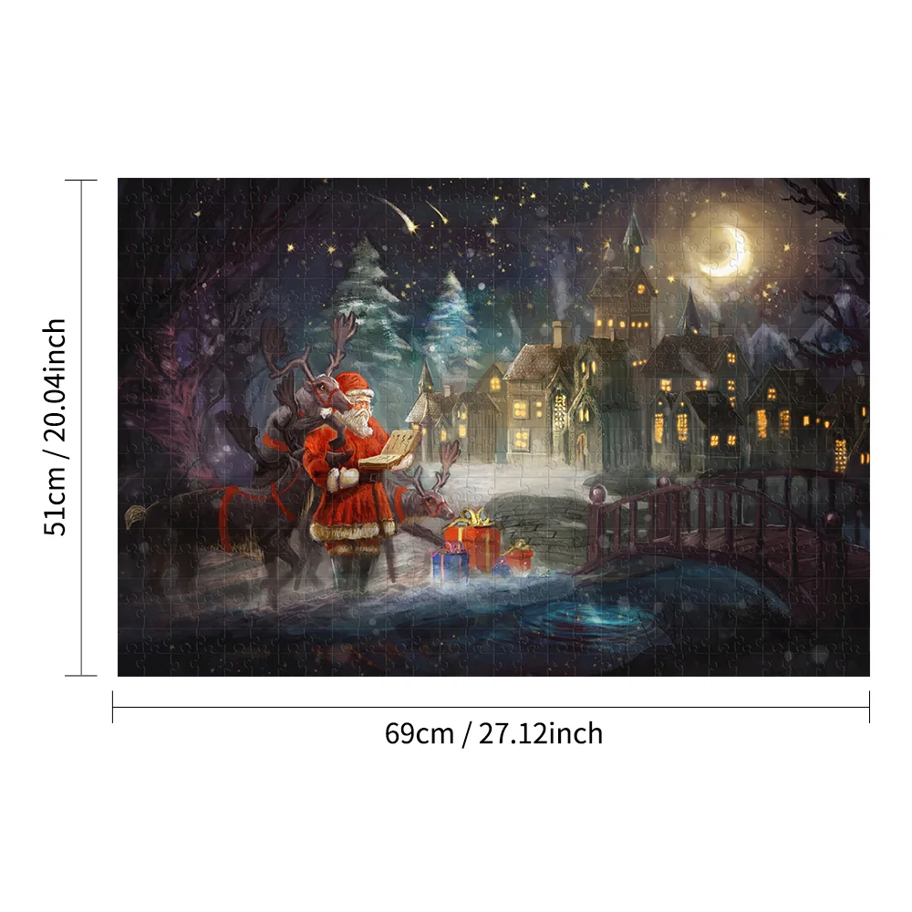 

1000pcs Puzzles solar planet pattern Santa Claus pattern Jigsaw Paper Puzzles Adult Kids Educational Toys Christmas Gift