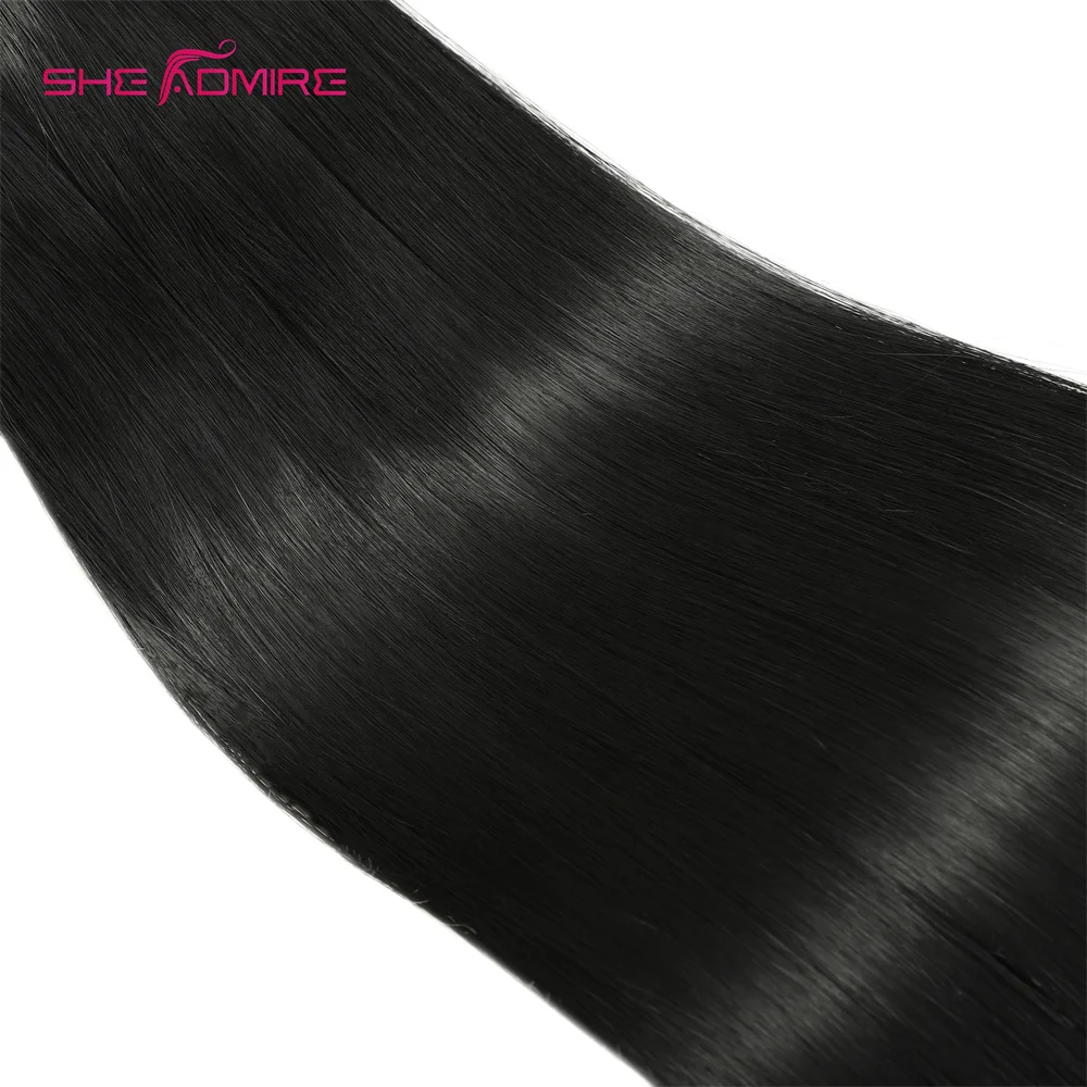 Пряди натуральных прямых волос для наращивания 32 34 36 38 40 дюймов 1/3/4 шт. | Шиньоны и