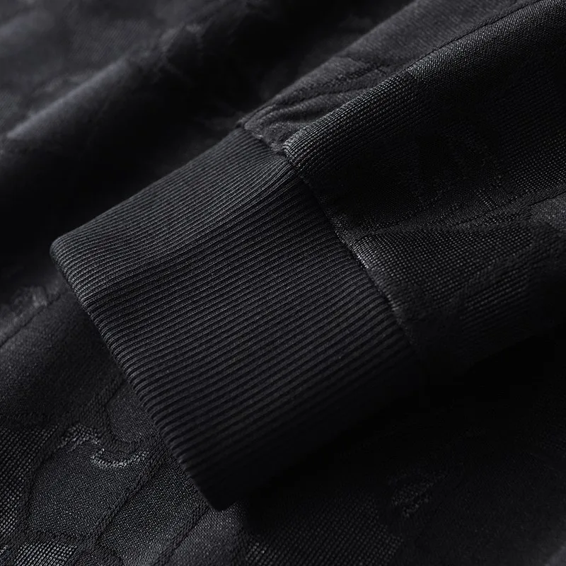 

Sweatshirt Male Black Luxury Autumn Jacquard Round Collar Young Man Sweatshirt Men Plus Size 4xl Slim Fit Mens Hoodies